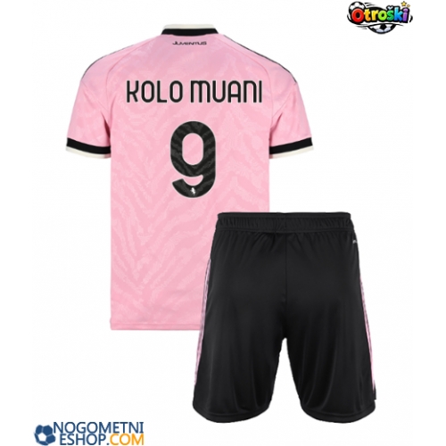 Otroški Nogometni dresi Juventus Randal Kolo Muani #9 Gostujoči 2026-27 Kratek Rokav (+ Kratke hlače)